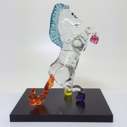 受注制作』2014年 干支 お馬さん 黒塗り板付き 立体・オブジェ