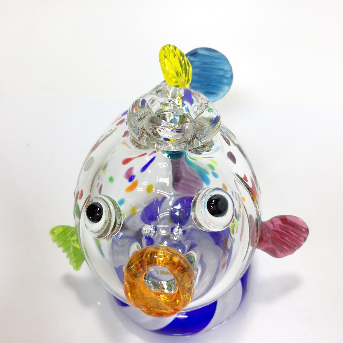 『受注制作』浮き輪に乗ったふぐの一輪挿し ver.夏