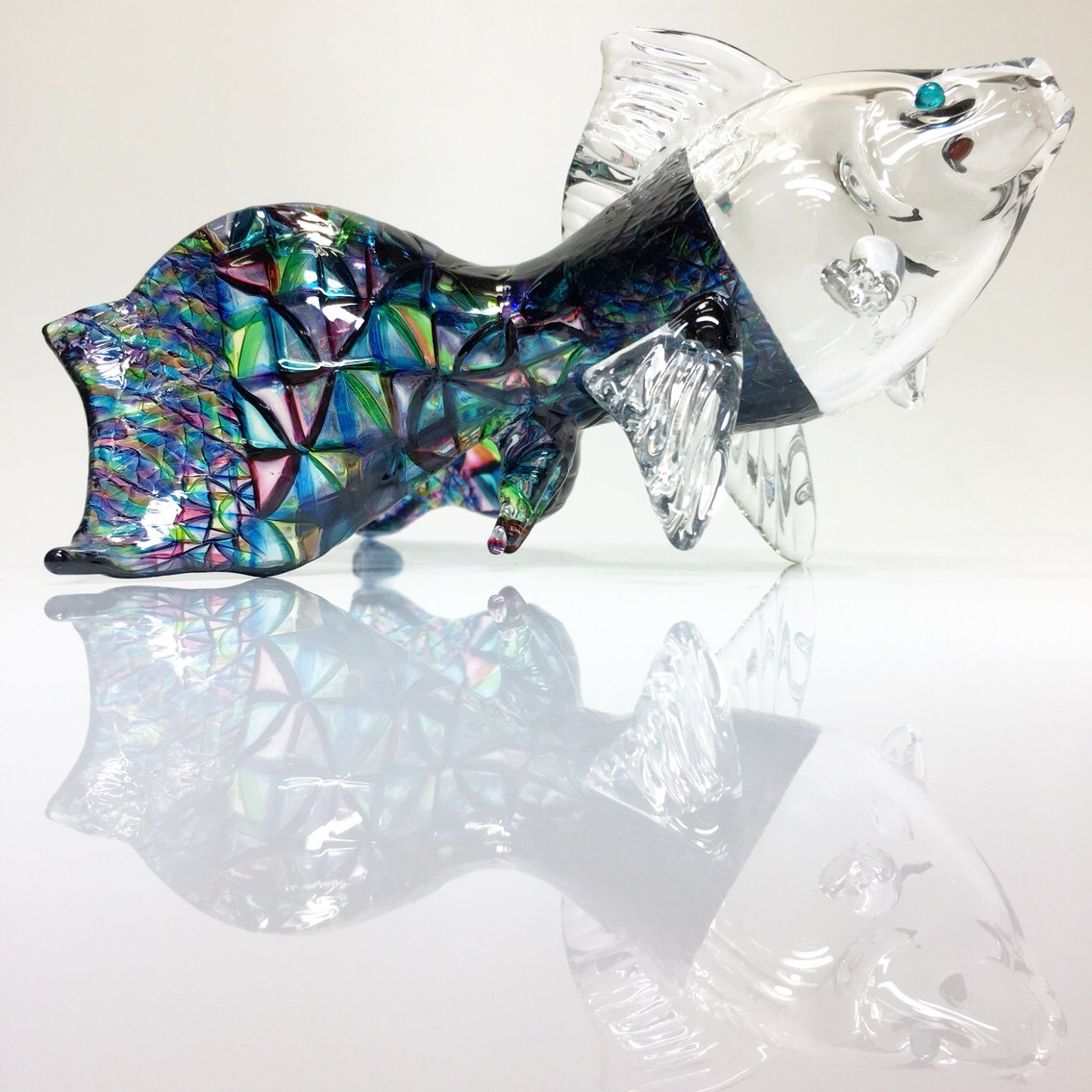 イルカ リス ②ガラス工房 置物 メルハバ 作家 ハンドメイド 小林大輔
