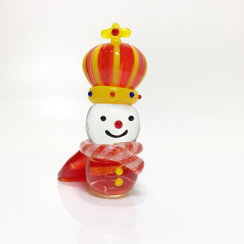 ガラス製スノーマン　イタリア製 ガラスのスノーマンキング クリスマスツリー プレバト出演中！ガラス