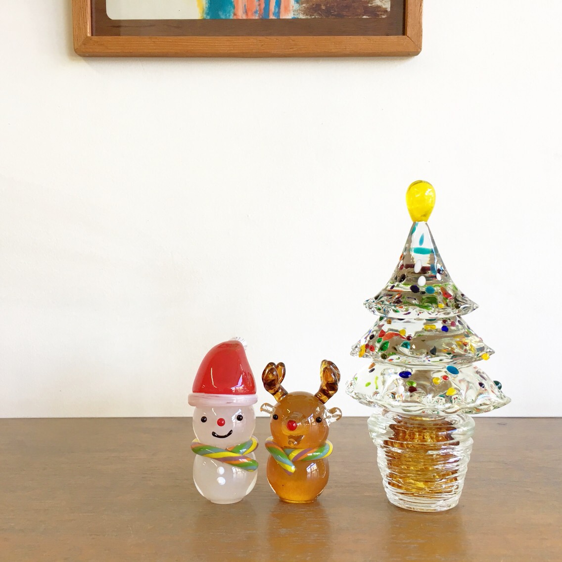 早割先着３セット限定❣️《Creema限定》❣️新色マフラーのサンタ・トナカイとクリアツリーの３点セット