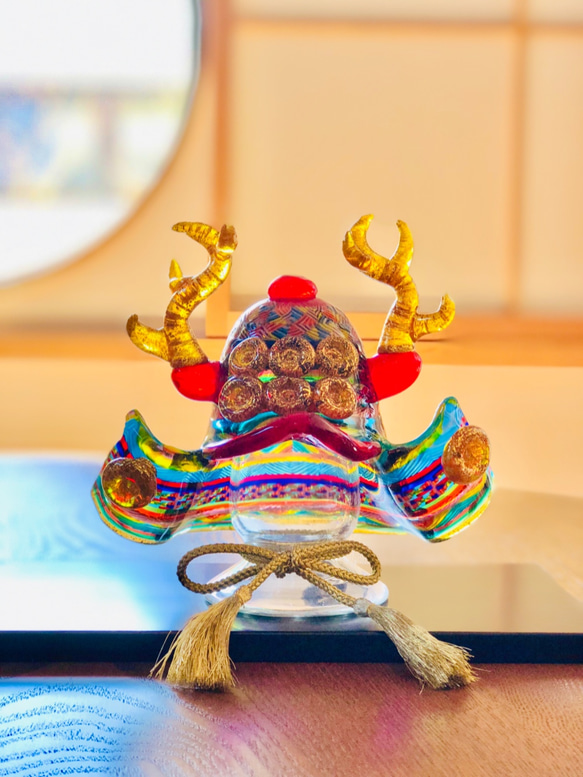 『訂做』新頭盔 真田幸村版～華麗2號～附金箔、黑漆板、裝飾繩、金屏風 第1張的照片