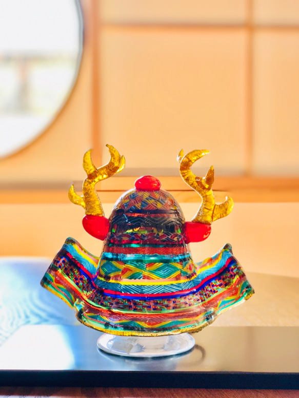 『訂做』新頭盔 真田幸村版～華麗2號～附金箔、黑漆板、裝飾繩、金屏風 第2張的照片