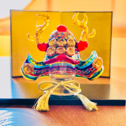 『訂做』新頭盔 真田幸村版～華麗2號～附金箔、黑漆板、裝飾繩、金屏風 第3張的照片