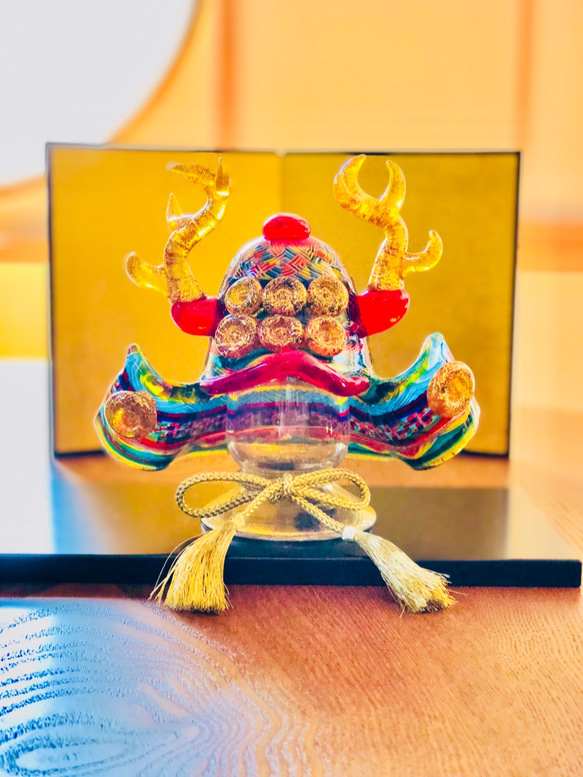 『訂做』新頭盔 真田幸村版～華麗2號～附金箔、黑漆板、裝飾繩、金屏風 第3張的照片