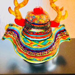 『訂做』新頭盔 真田幸村版～華麗2號～附金箔、黑漆板、裝飾繩、金屏風 第5張的照片