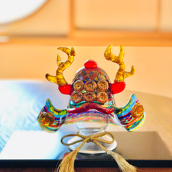 『訂做』新頭盔 真田幸村版～華麗2號～附金箔、黑漆板、裝飾繩、金屏風 第6張的照片