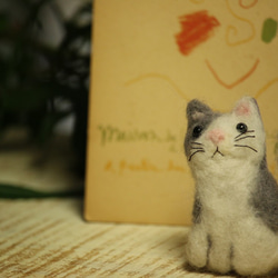 ちびねこさん☆羊毛フェルト☆ぷっくり ブローチ☆ねこ猫ネコ 4枚目の画像
