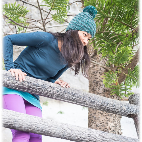 渦巻き帽子(ポンポングリーン） ニット帽・ビーニー knitya 通販