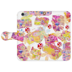 手帳型iPhoneケース/CAMERA/flora-pink 4枚目の画像