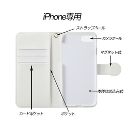 手帳型iPhone専用ケース/花火　グレー 3枚目の画像