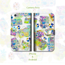 手帳型iPhoneケース/CAMERA/flora-green 2枚目の画像