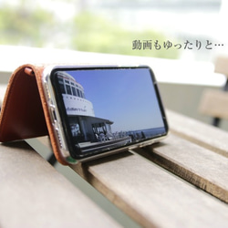 【iPhone14シリーズ販売開始】3WAY機能付きiPhone13/13Pro栃木レザーケース レッド 4枚目の画像