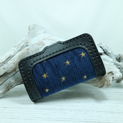 星と月のトルコ布と厳選したカラーヌメ革のキーケース～ゴールドコンチョ～ 3枚目の画像