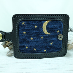 星と月のトルコ布と厳選したカラーヌメ革のキーケース～ゴールドコンチョ～ 4枚目の画像