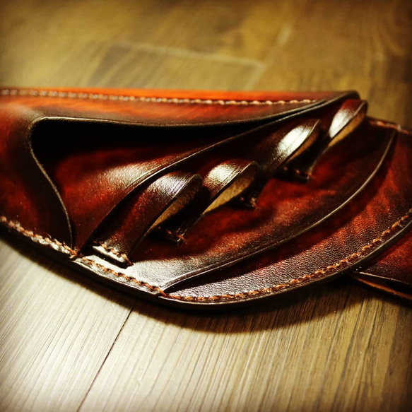 本革高級シザーケース【手染め アンティークブラウン】 Y2341294568(17894円)