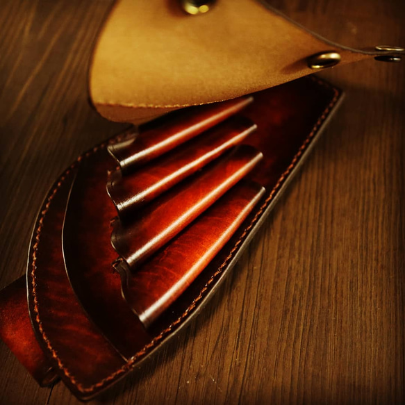 本革高級シザーケース【手染め アンティークブラウン】 Y2341294568(17894円)