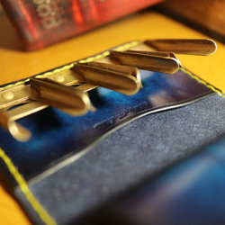 ブルーアンティーク染め　大人の上質なレザーコインケース ～カードケース付き～ 8枚目の画像