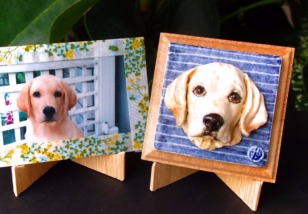 "うちの子レリーフ"オーダーメードご案内：ラブラドールレトリバー(参考作品）