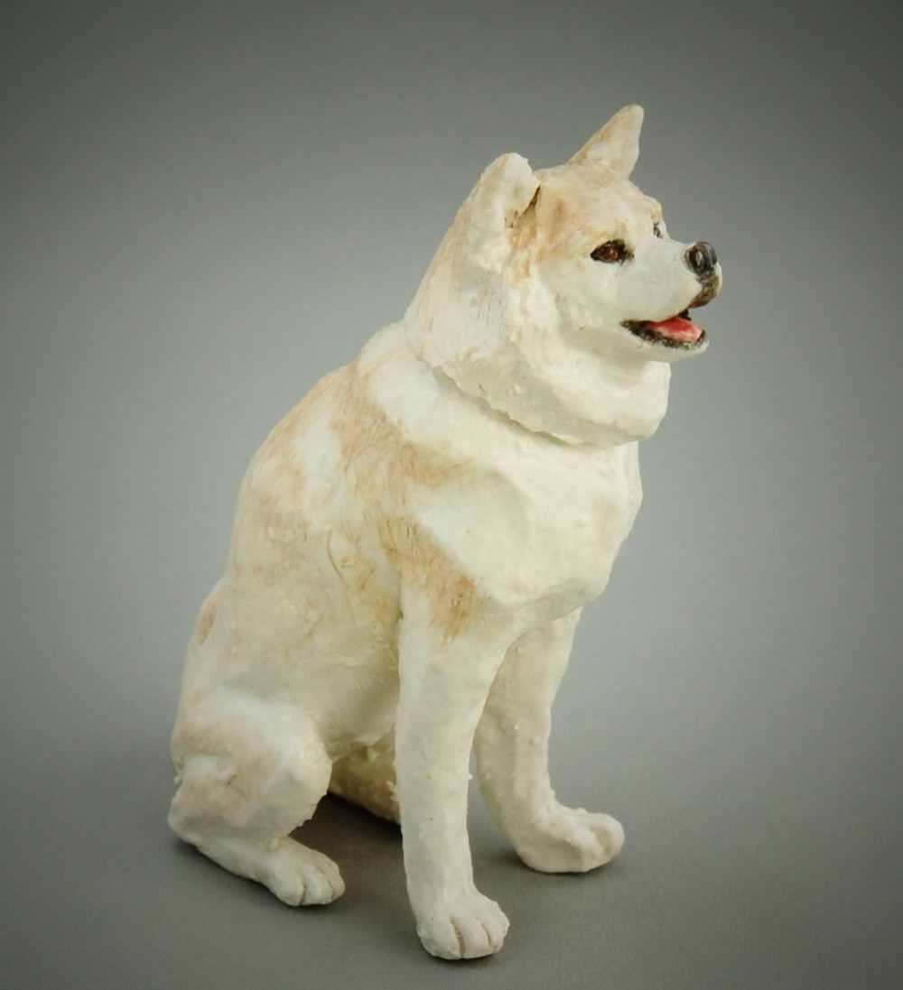 陶塑　うちの子オーダーメードのご案内：　秋田犬（ご参考）