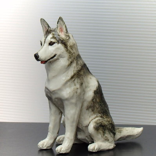 陶塑 うちの子オーダーメードのご案内： シベリアンハスキー スオーミ