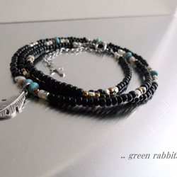 チェコpearl×ビーズ×シルクコードネックレス88 ネックレス・ペンダント