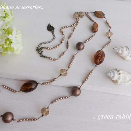 チェコpearl×ビーズ×シルクコードネックレス88 ネックレス・ペンダント