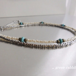 アンクレット☆turquoise.silver.white 3枚目の画像