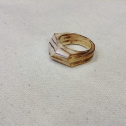 wood ring エゾ×焼き模様 2枚目の画像