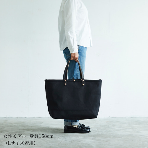 シンプルな帆布トートバッグ《黒》ミニサイズ | HANPER