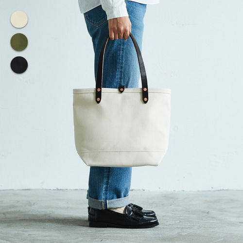 キャンバス トートバッグ ブラック S レディース メンズ レザー