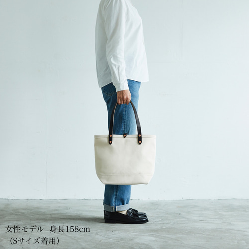 キャンバス トートバッグ ブラック S レディース メンズ レザー 白 黒 