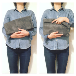 PIG CLUTCH BAG - Medium Dark Gray【unisex】 3枚目の画像