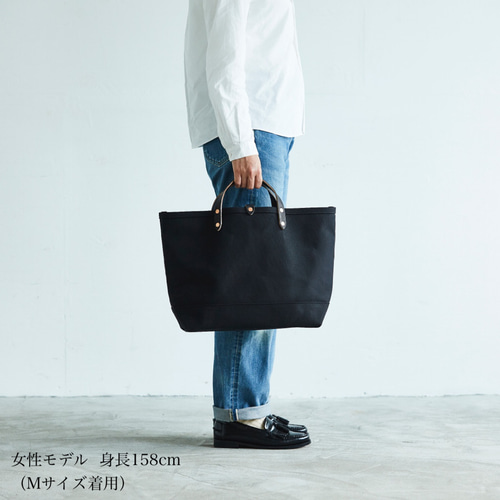 倉敷帆布 トートバッグ ブラック M レディース メンズ レザー 倉敷帆布 トートバッグ ブラック M レディース メンズ レザー