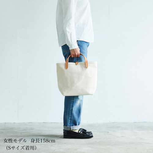 【関税込】 トートバッグ - ナチュラル:ホワイト:ラスト 倉敷帆布 トートバッグ ナチュラル S レディース メンズ レザー