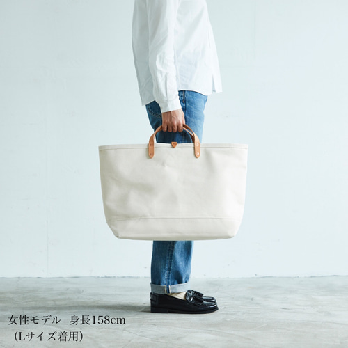 純白3つ仕切りトートバッグ　ハンドメイド　倉敷帆布　仕切り　unicoco 純白（ましろ）様専用 3つ仕切りトートバッグ ハンドメイド 倉敷