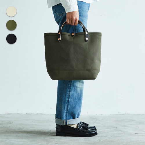 キャンバス トートバッグ オリーブ ブラック S レディース キャンバス トートバッグ オリーブ ブラック S レディース