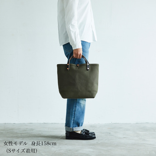 キャンバス トートバッグ オリーブ ブラック S レディース キャンバス トートバッグ オリーブ ブラック S レディース