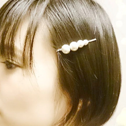 コットンパールヘアピン 3枚目の画像