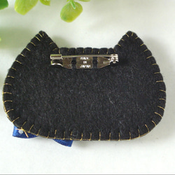 ハロウィンの黒猫ブローチ(BK) 2枚目の画像