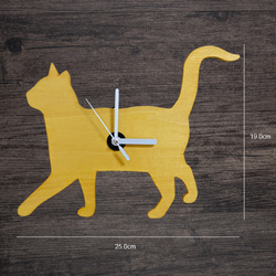 Wooden cat clock  American Shorthair  オイルステイン仕上げ Type-A 　 9枚目の画像