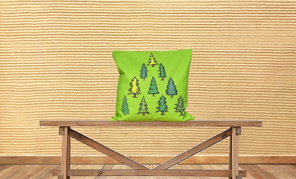 森のクッション Forest designⅡ back Light green-ヒノキの香り- 4枚目の画像