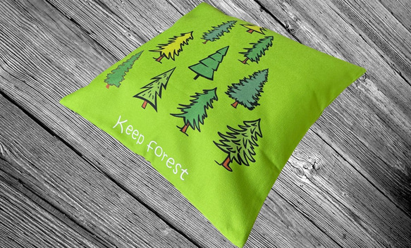 森のクッション Forest designⅡ back Light green-ヒノキの香り- 5枚目の画像