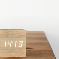Wood cube clock　ナチュラル×ホワイト 1枚目の画像