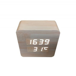 Wood  medium square clock  ナチュラル×ホワイト 5枚目の画像