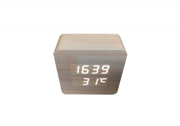 Wood  medium square clock  ナチュラル×ホワイト 5枚目の画像