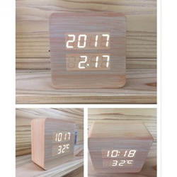 Wood  medium square clock  ナチュラル×ホワイト 6枚目の画像