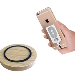 Wooden wireless charger ＋ Receiver for Apple 1枚目の画像