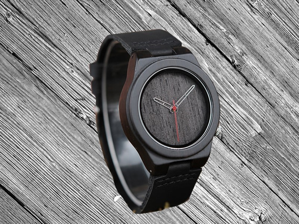 Bamboo Wooden Black Watches 3枚目の画像