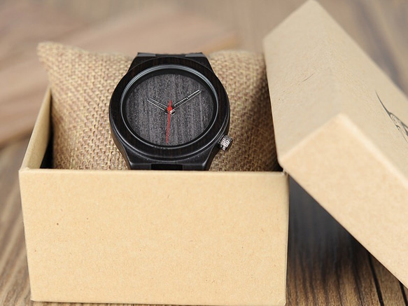 Bamboo Wooden Black Watches 5枚目の画像